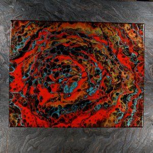 Acrylic Pour Painting 11x14 Clear coated